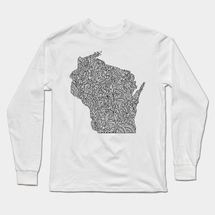 Wisconsin Map Long Sleeve T-Shirt